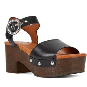 Nine West Jayce Women's Platform Sandals | Brown Wood Block Heel Size 6.5
